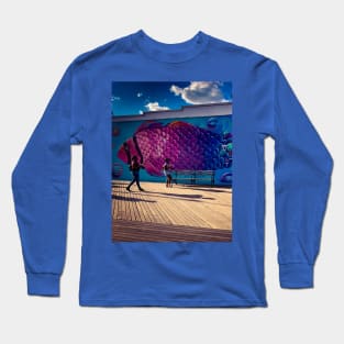 Graffiti Coney Island Boardwalk Brooklyn NYC Long Sleeve T-Shirt